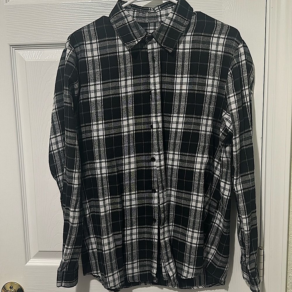 SHEIN black/white medium flannel